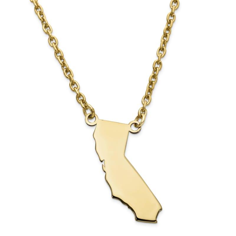 Silver Gold Plated CA State Pendant with chain - Seattle Gold Grillz