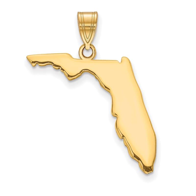 Silver Gold Plated FL State Pendant with chain - Seattle Gold Grillz