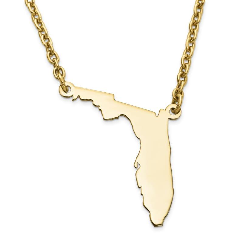 Silver Gold Plated FL State Pendant with chain - Seattle Gold Grillz