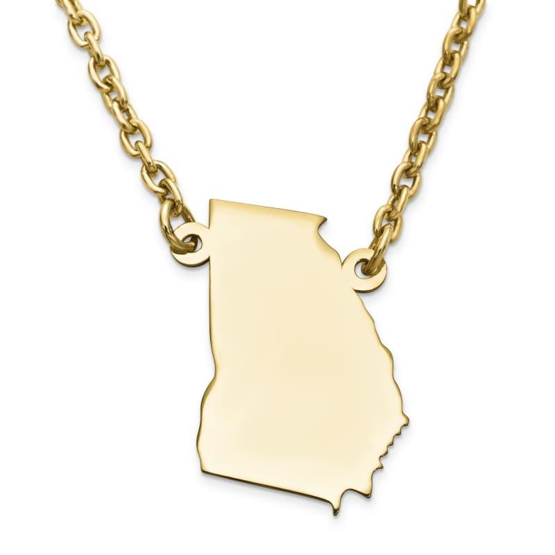Silver Gold Plated GA State Pendant with chain - Seattle Gold Grillz
