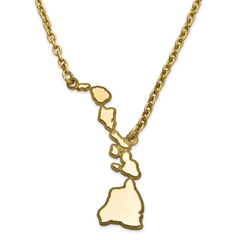 Silver Gold Plated HI State Pendant with chain - Seattle Gold Grillz