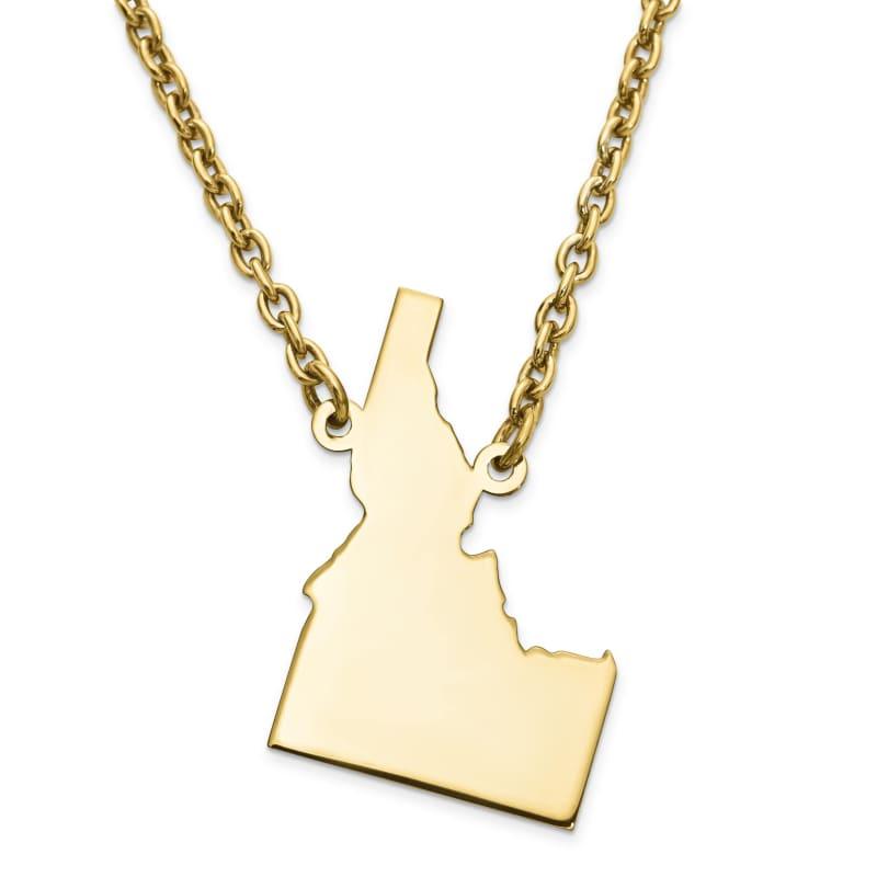 Silver Gold Plated ID State Pendant with chain - Seattle Gold Grillz
