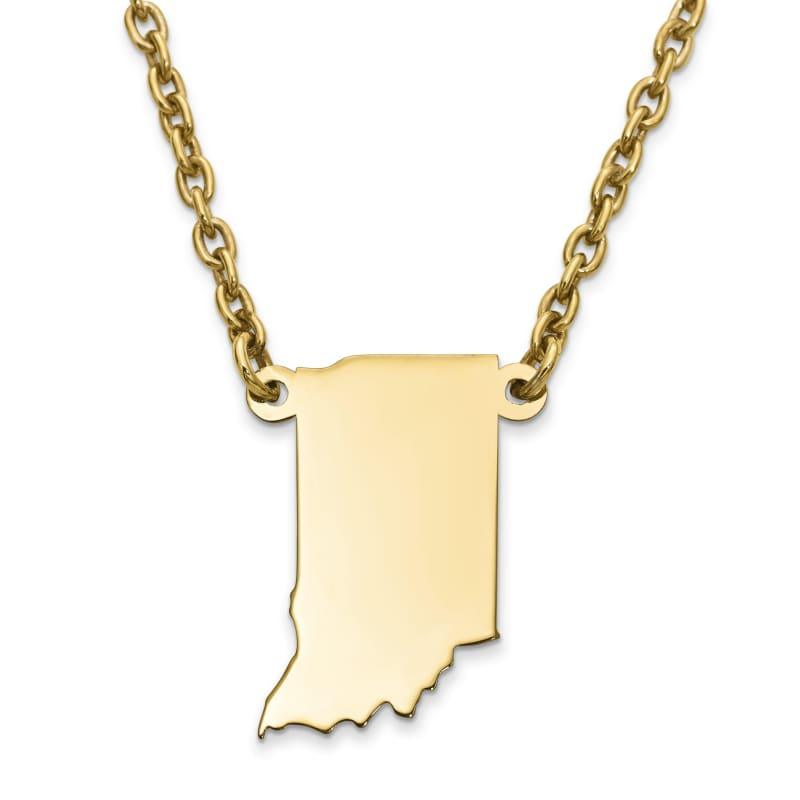 Silver Gold Plated IN State Pendant with chain - Seattle Gold Grillz
