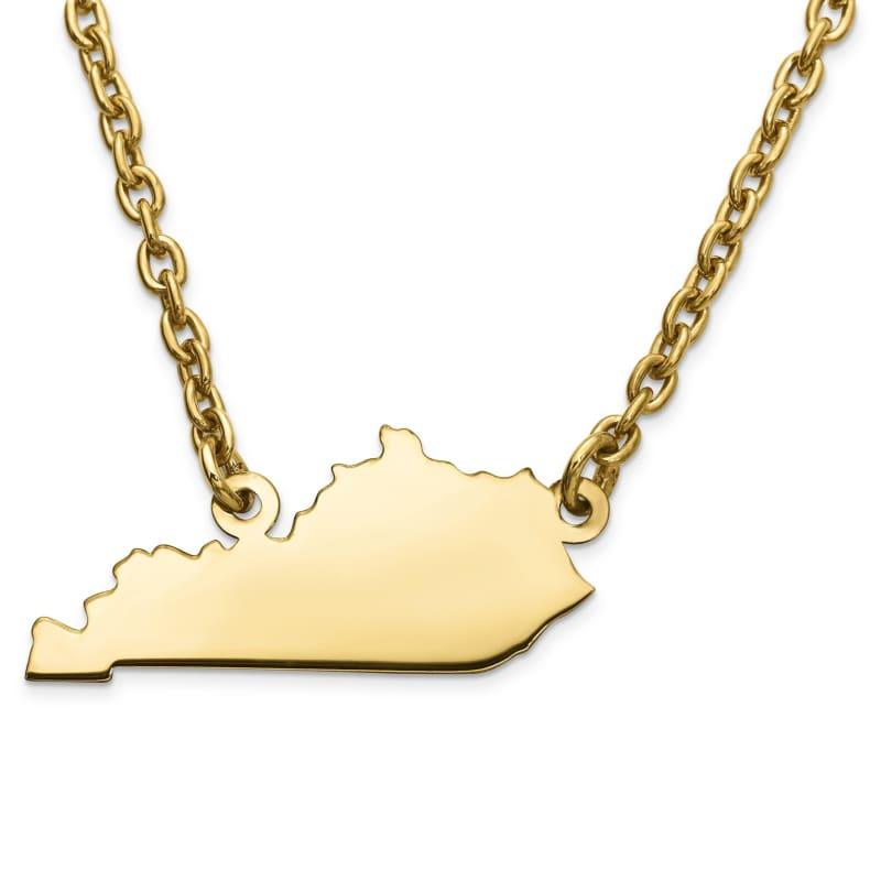 Silver Gold Plated KY State Pendant with chain - Seattle Gold Grillz
