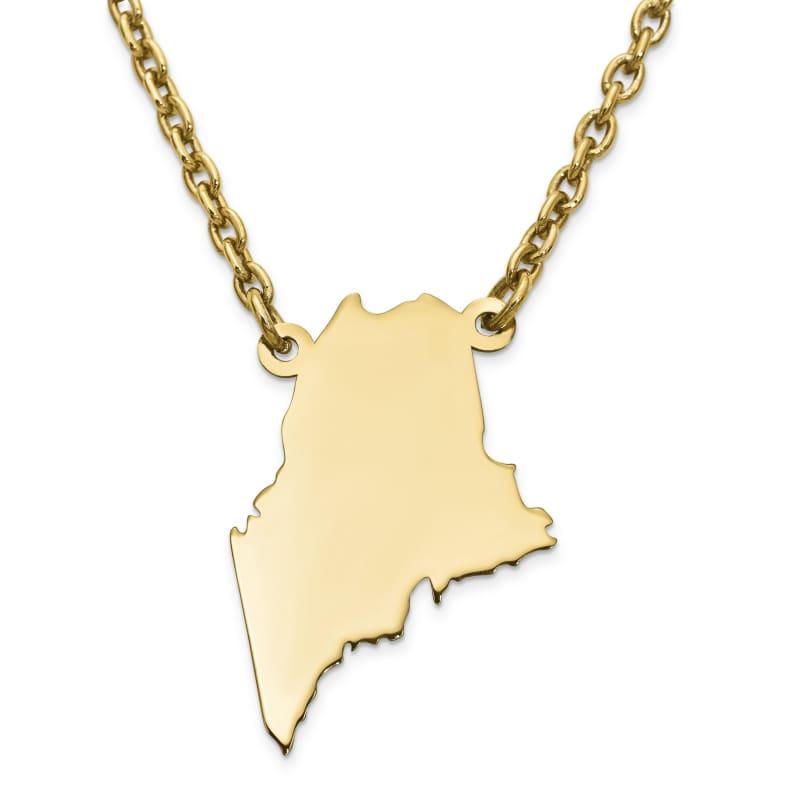 Silver Gold Plated ME State Pendant with chain - Seattle Gold Grillz