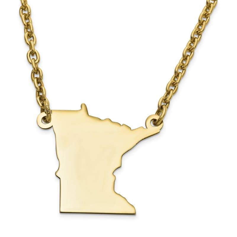 Silver Gold Plated MN State Pendant with chain - Seattle Gold Grillz