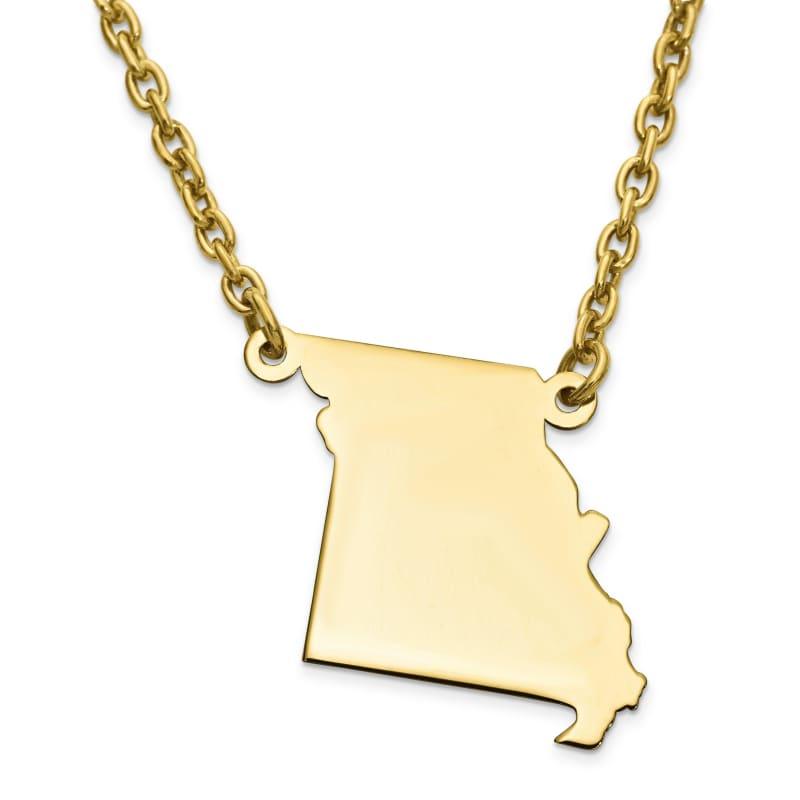 Silver Gold Plated MO State Pendant with chain - Seattle Gold Grillz