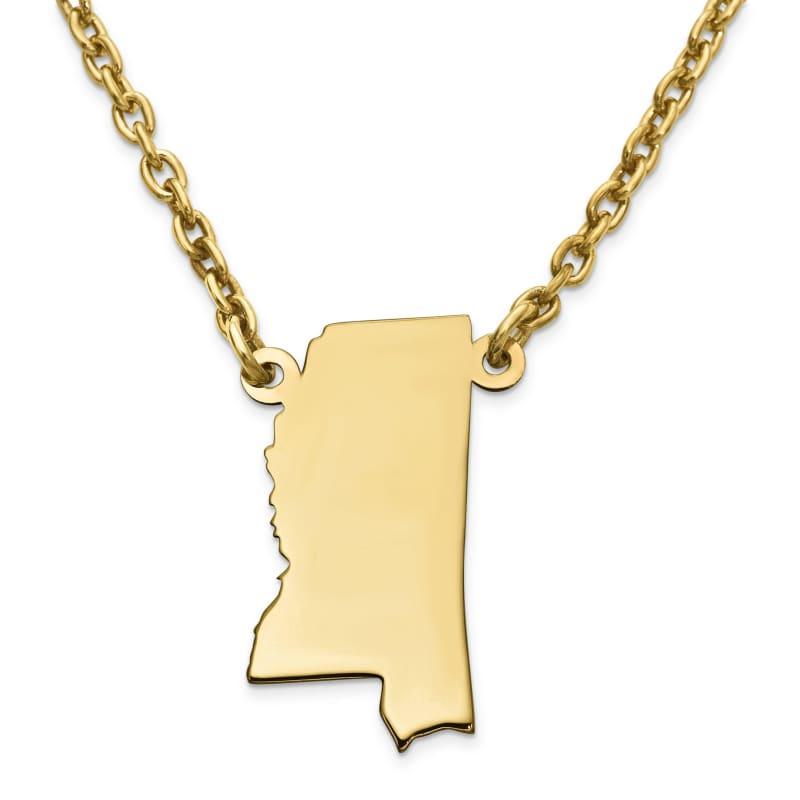 Silver Gold Plated MS State Pendant with chain - Seattle Gold Grillz