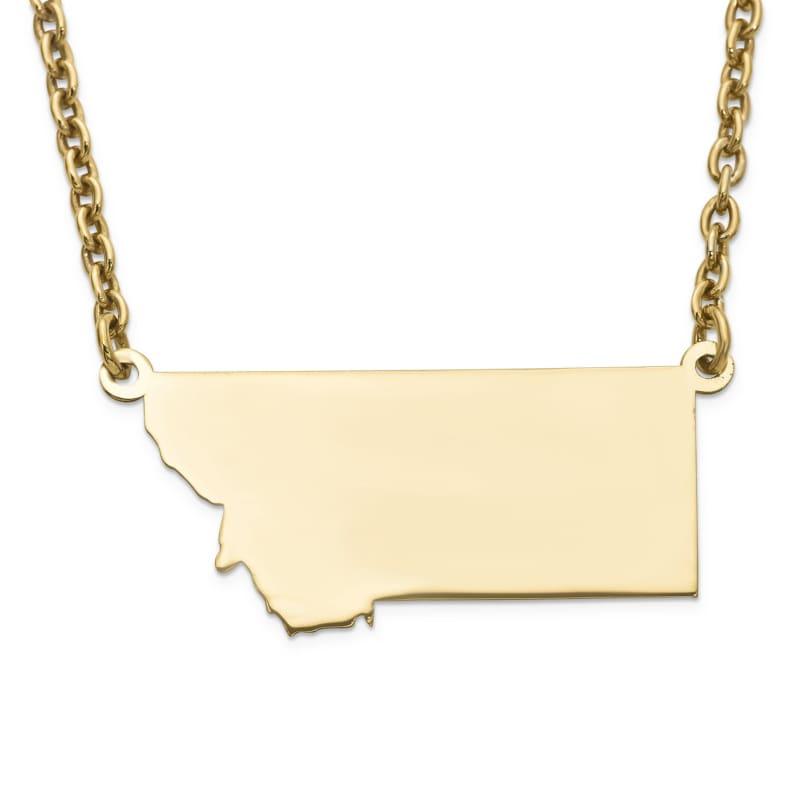 Silver Gold Plated MT State Pendant with chain - Seattle Gold Grillz