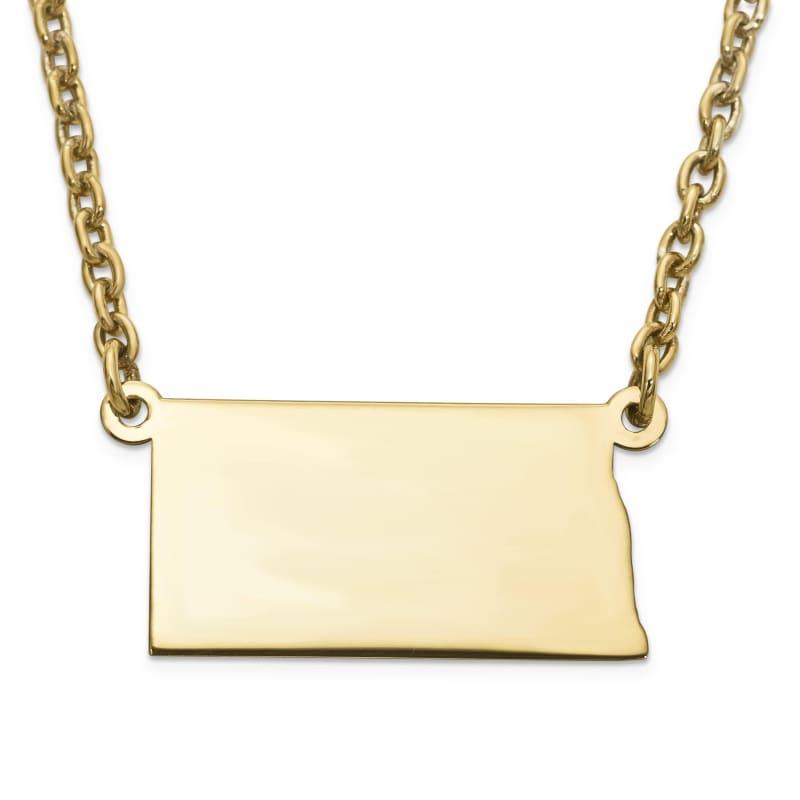 Silver Gold Plated ND State Pendant with chain - Seattle Gold Grillz