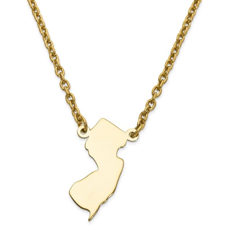Silver Gold Plated NJ State Pendant with chain - Seattle Gold Grillz