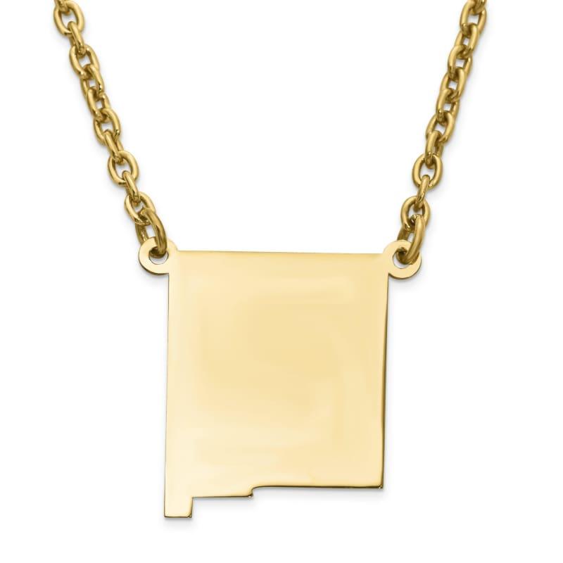 Silver Gold Plated NM State Pendant with chain - Seattle Gold Grillz