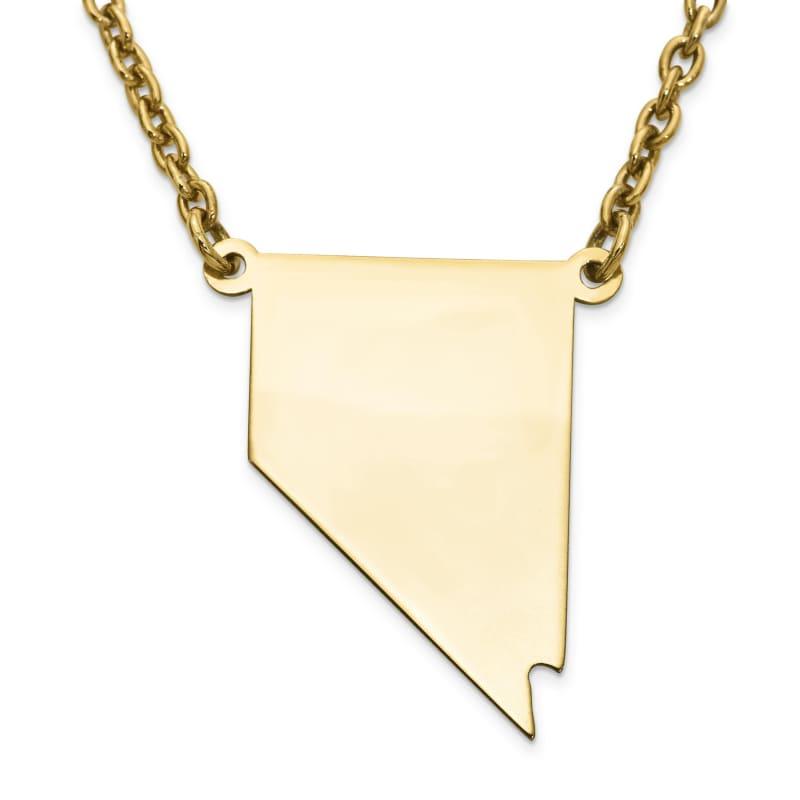 Silver Gold Plated NV State Pendant with chain - Seattle Gold Grillz