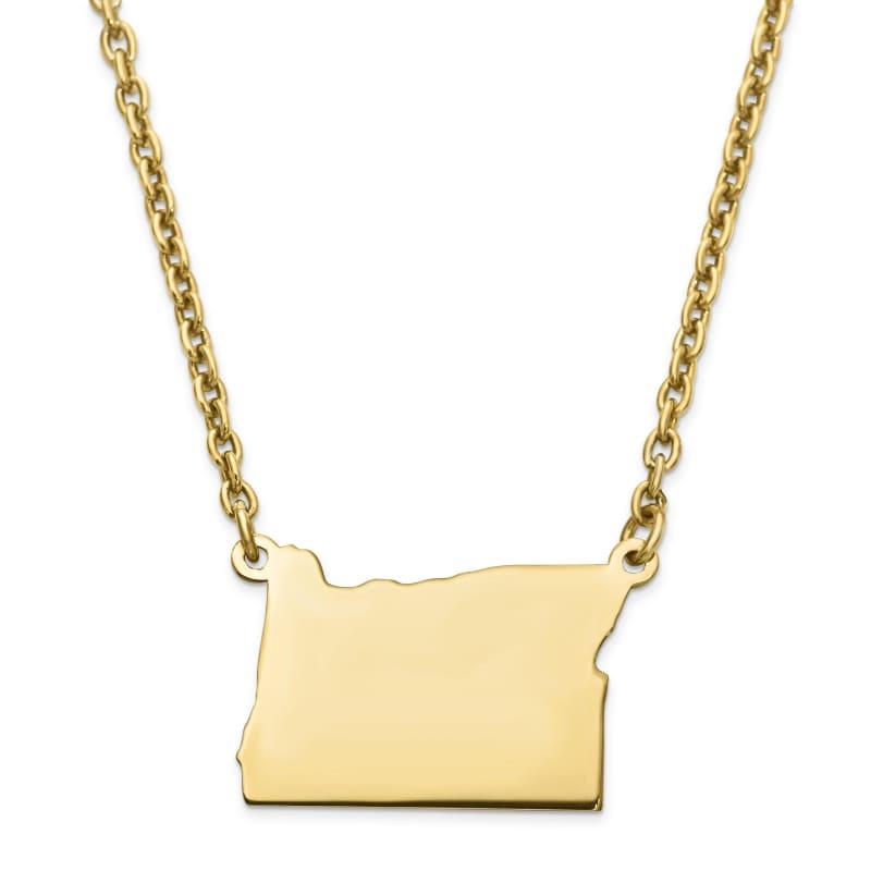 Silver Gold Plated OR State Pendant with chain - Seattle Gold Grillz