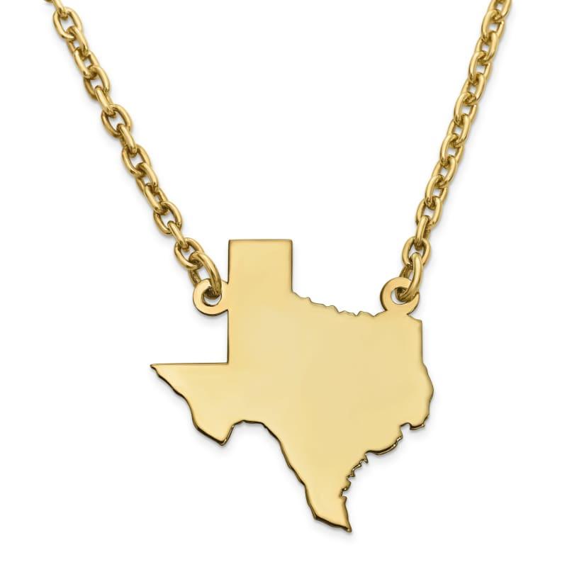 Silver Gold Plated TX State Pendant with chain - Seattle Gold Grillz