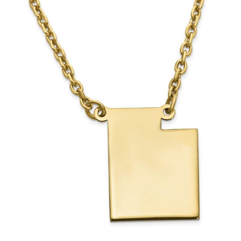Silver Gold Plated UT State Pendant with chain - Seattle Gold Grillz