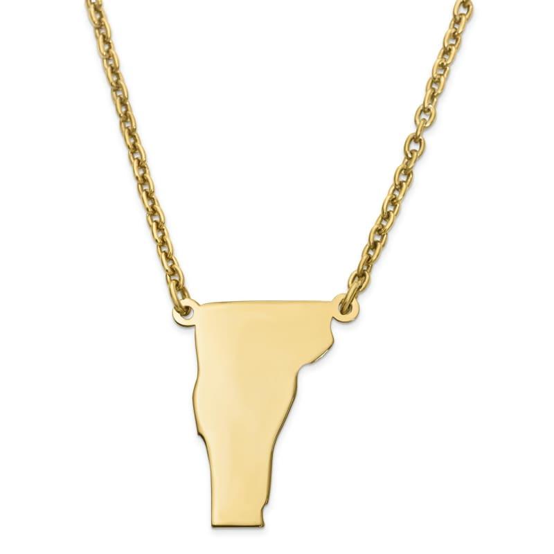 Silver Gold Plated VT State Pendant with chain - Seattle Gold Grillz