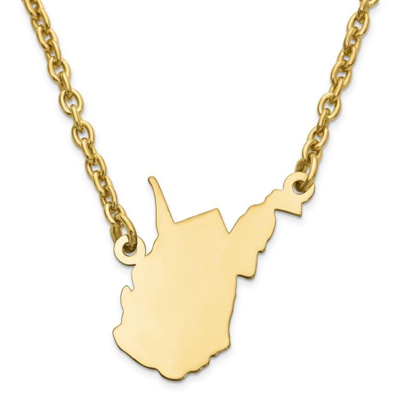 Silver Gold Plated WV State Pendant with chain - Seattle Gold Grillz