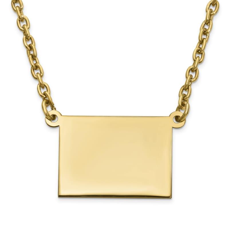 Silver Gold Plated WY State Pendant with chain - Seattle Gold Grillz