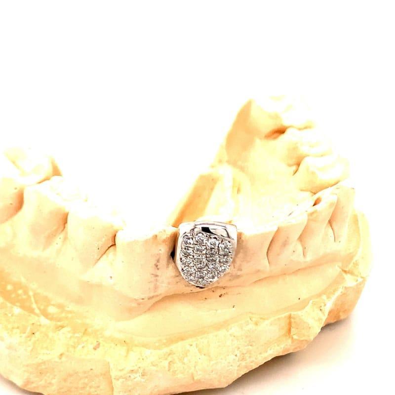 Single Diamond Bottom Fang Grillz - Seattle Gold Grillz