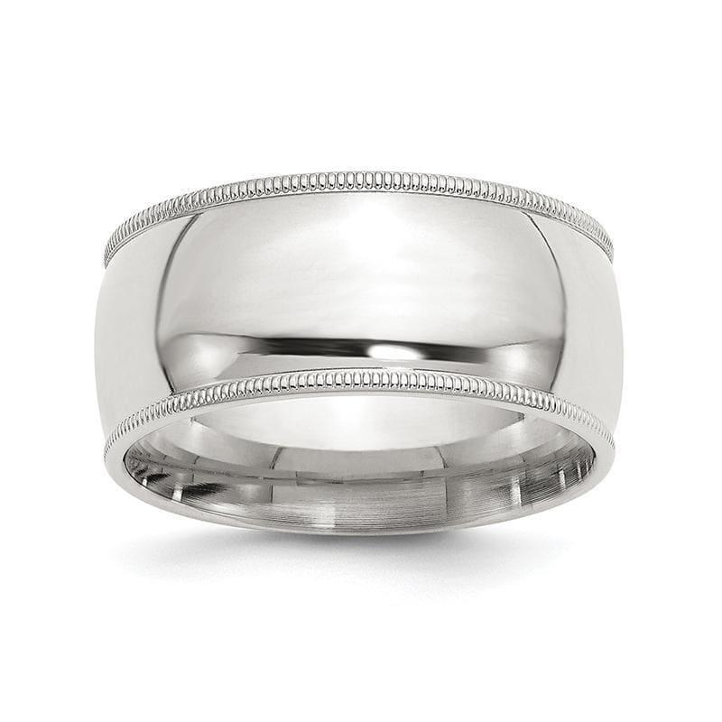 SS 10mm Comfort Fit Milgrain Band - Seattle Gold Grillz