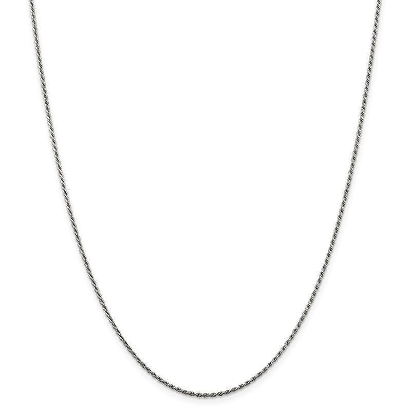 SS Rhodium Plated 1.5mm Diamond-cut Rope Chain - Seattle Gold Grillz