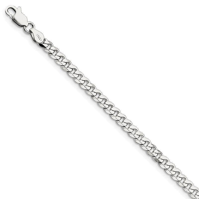 SS Rhodium Plated 8 Inch 4.5mm Curb Bracelet - Seattle Gold Grillz