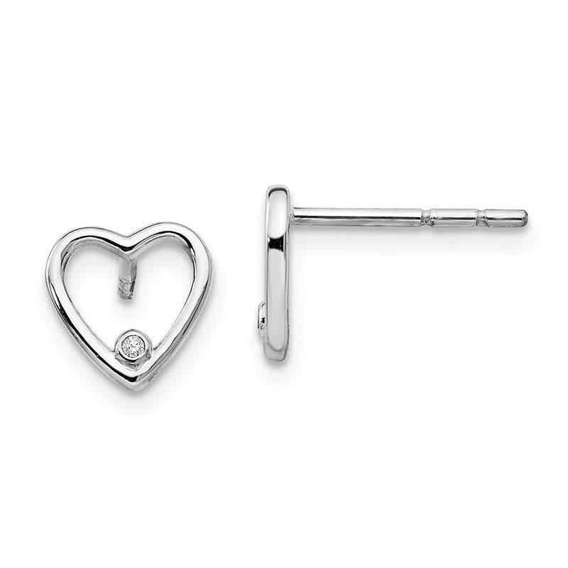 SS White Ice Diamond Heart Post Earrings - Seattle Gold Grillz