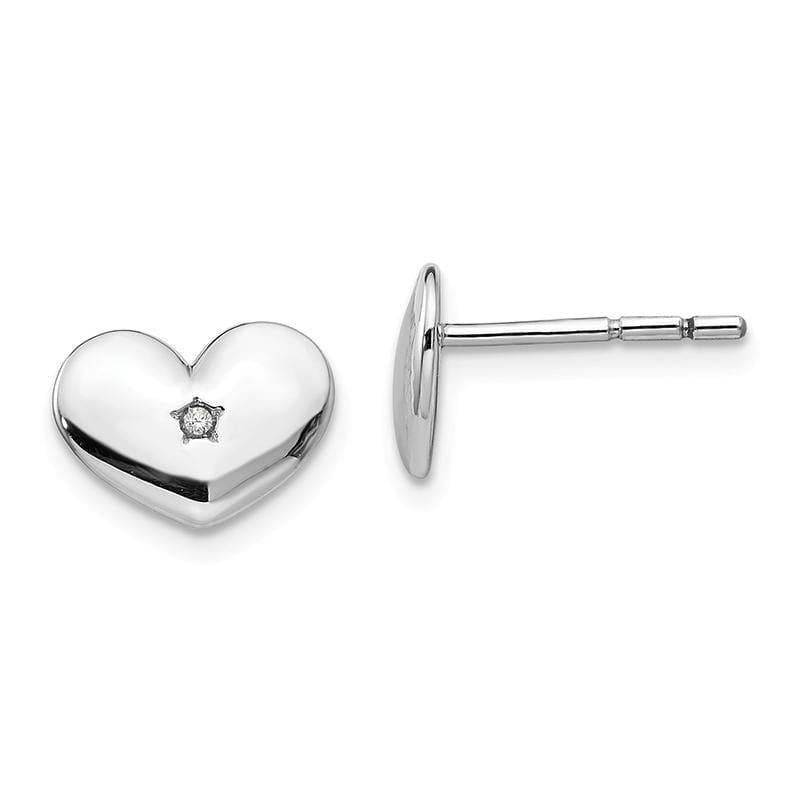 SS White Ice Diamond Heart Post Earrings - Seattle Gold Grillz