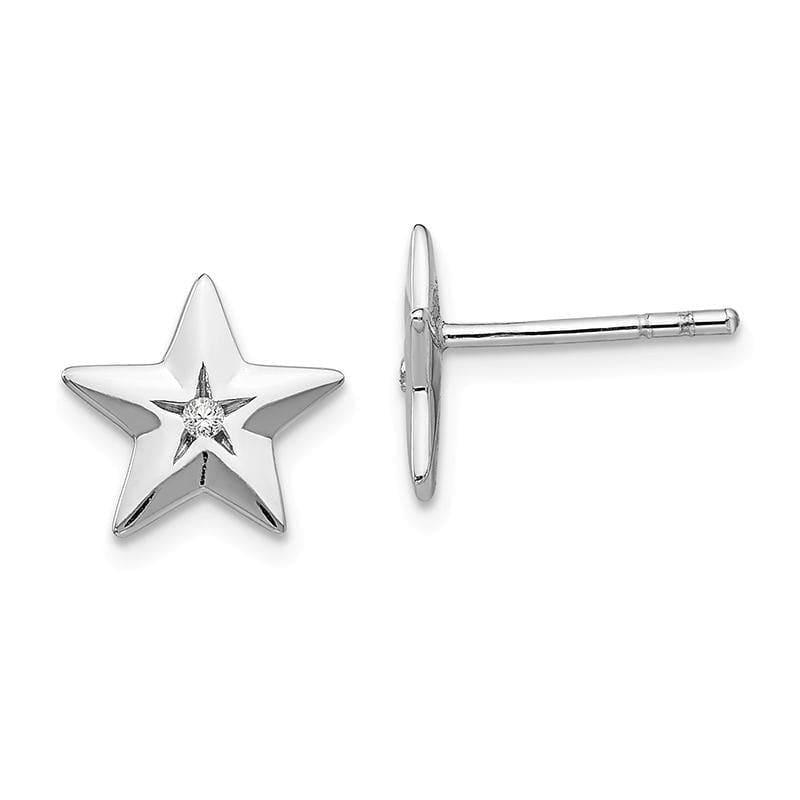 SS White Ice Diamond Star Post Earrings - Seattle Gold Grillz