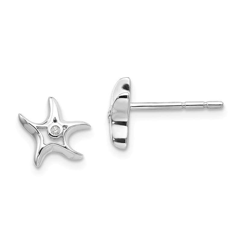 SS White Ice Diamond Starfish Post Earrings - Seattle Gold Grillz