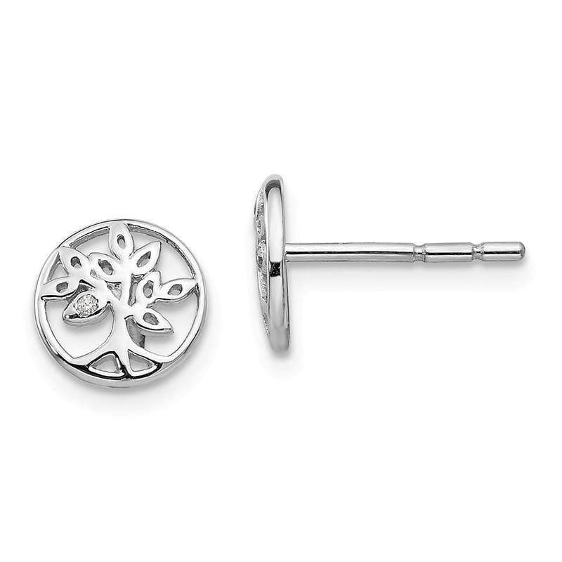 SS White Ice Diamond Tree Post Earrings - Seattle Gold Grillz