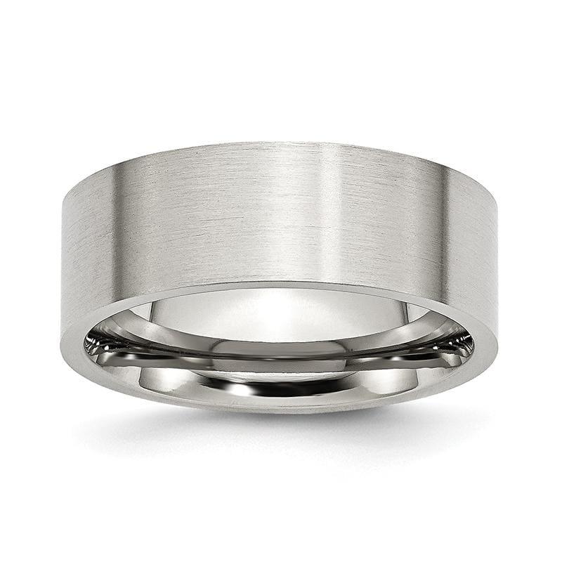 Stainless Steel Flat 8mm Brushed Band - Seattle Gold Grillz