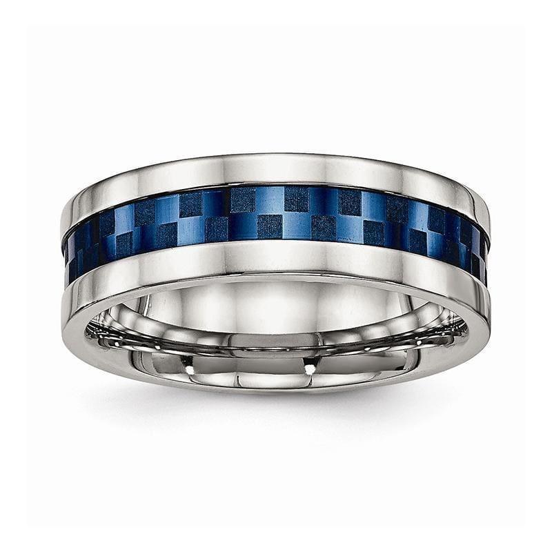 Stainless Steel Polished Blue IP-plated 7.00mm Band - Seattle Gold Grillz