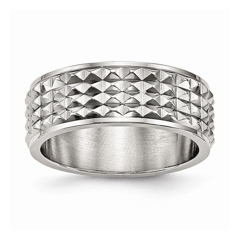 Stainless Steel Polished Studded Ring - Seattle Gold Grillz