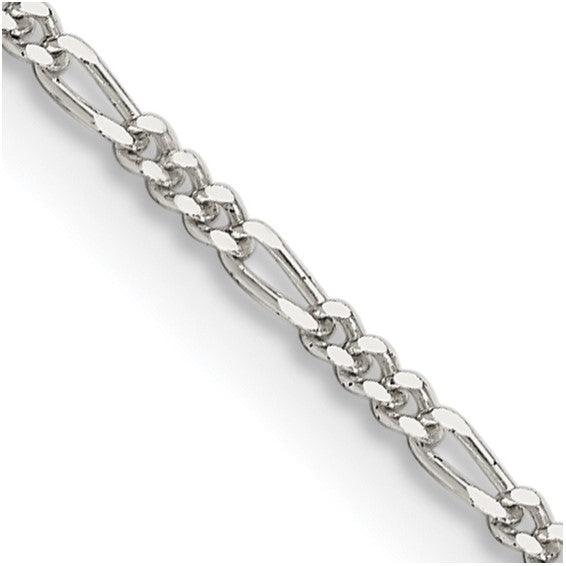 Sterling Silver 1.4mm Figaro Chain - Seattle Gold Grillz