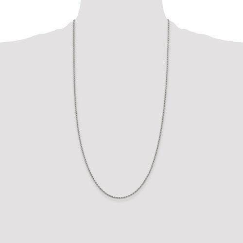Sterling Silver 1.7mm Diamond-cut Rope Chain - Seattle Gold Grillz