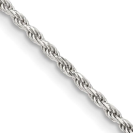 Sterling Silver 1.7mm Diamond-cut Rope Chain - Seattle Gold Grillz