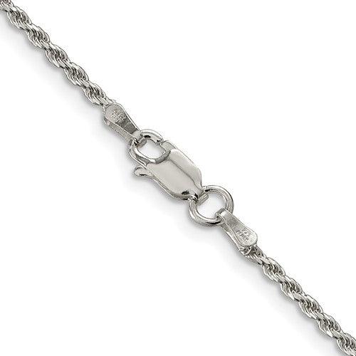 Sterling Silver 1.7mm Diamond-cut Rope Chain - Seattle Gold Grillz