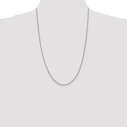 Sterling Silver 1.7mm Diamond-cut Rope Chain - Seattle Gold Grillz