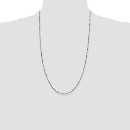 Sterling Silver 1.7mm Diamond-cut Rope Chain - Seattle Gold Grillz