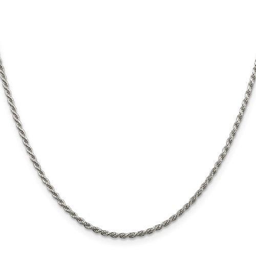 Sterling Silver 1.85mm Diamond-cut Rope Anklet - Seattle Gold Grillz