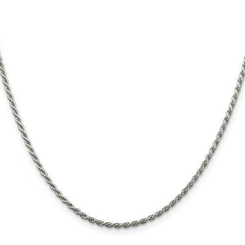 Sterling Silver 1.85mm Diamond-cut Rope Anklet - Seattle Gold Grillz