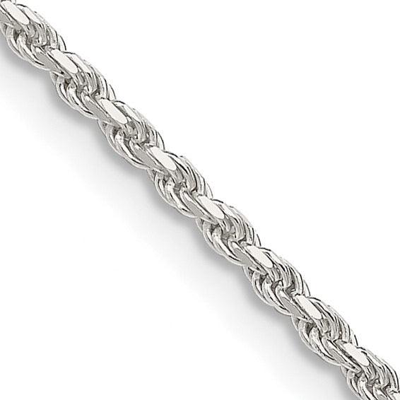 Sterling Silver 1.85mm Diamond-cut Rope Anklet - Seattle Gold Grillz