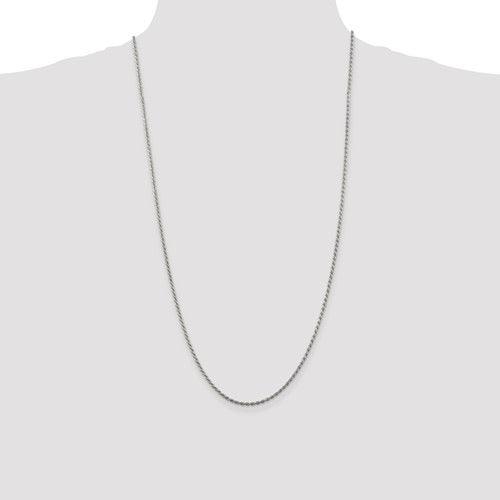 Sterling Silver 1.85mm Diamond-cut Rope Chain - Seattle Gold Grillz