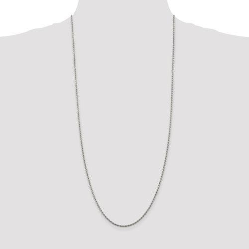 Sterling Silver 1.85mm Diamond-cut Rope Chain - Seattle Gold Grillz