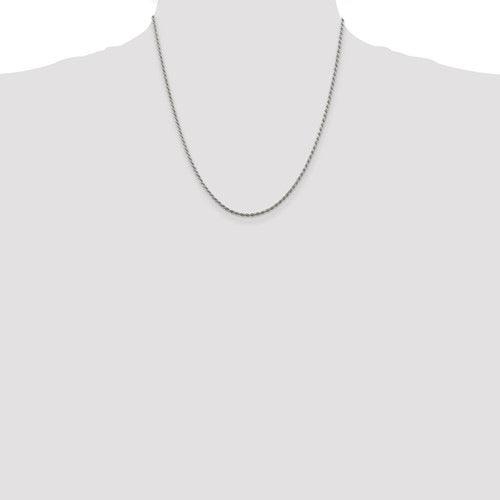 Sterling Silver 1.85mm Diamond-cut Rope Chain - Seattle Gold Grillz