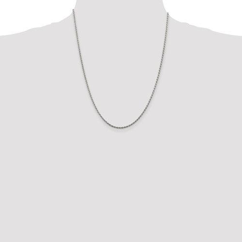 Sterling Silver 1.85mm Diamond-cut Rope Chain - Seattle Gold Grillz
