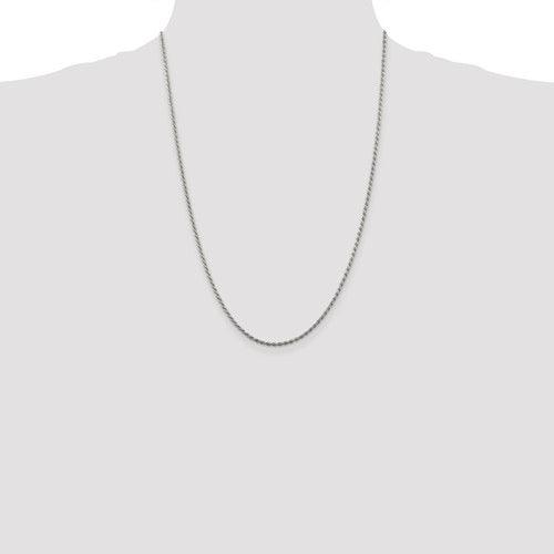 Sterling Silver 1.85mm Diamond-cut Rope Chain - Seattle Gold Grillz