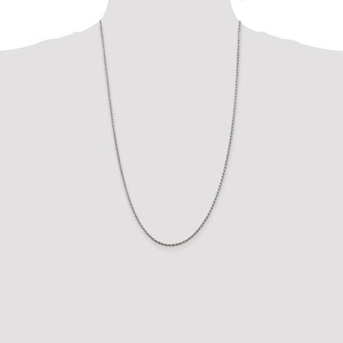Sterling Silver 1.85mm Diamond-cut Rope Chain - Seattle Gold Grillz